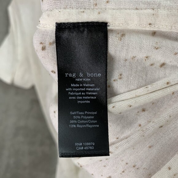Rag & Bone Shirt Men’s XL Ivory Classic Nep Jersey Crew-Neck Short Sleeve Tee - Picture 6 of 10